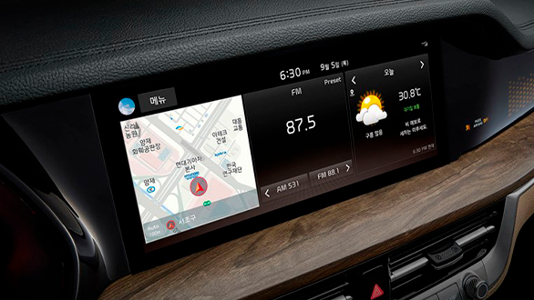 Фото  панорамный экран  kia Mohave